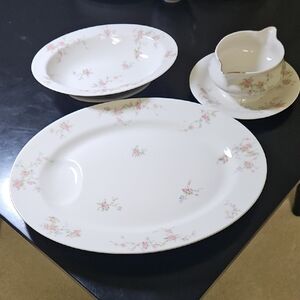 Haviland Floral Dinnerware Set with Pink and White Accents